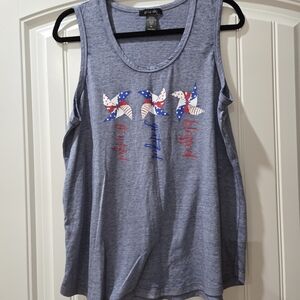 Blue Pinwheel Graphic Tank Top